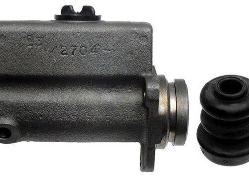 Side view of the ABC Dynamics brake master cylinder, showing the robust casting and mounting points for secure installation.