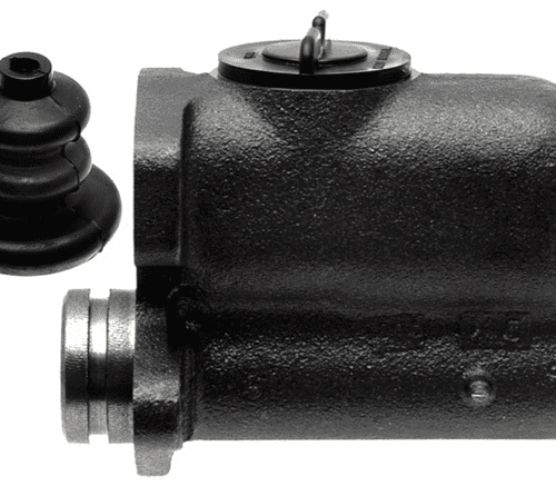 Brake master cylinder and rubber boot assembly.