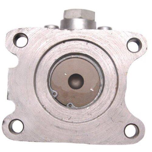 Metallic valve component with circular opening.