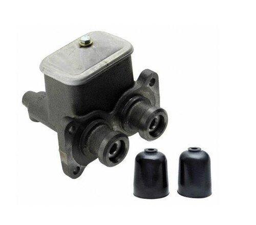 Brake master cylinder with rubber caps.