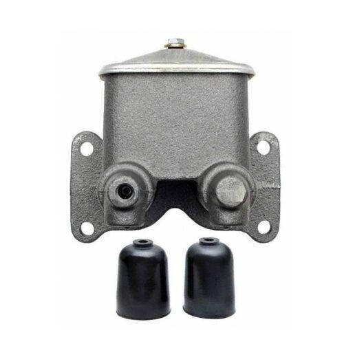 Brake master cylinder with two rubber boots.