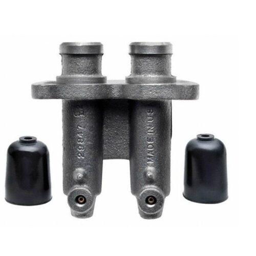 Automotive part with two black caps.