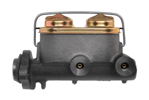 Brake master cylinder with dual reservoirs.