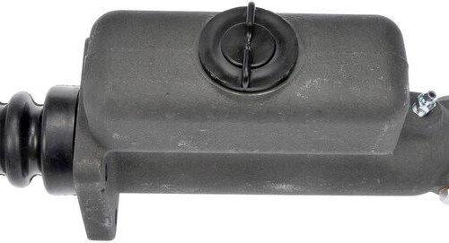 Top view of the brake master cylinder, showing the fluid reservoir ports.