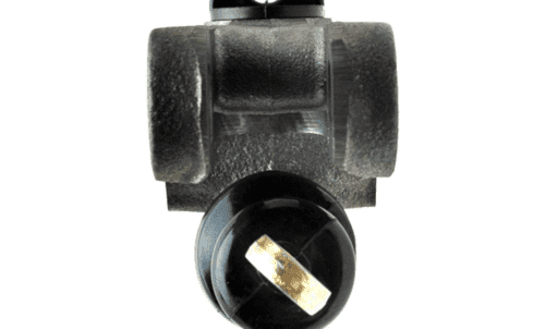 Black and gray mechanical component from above.