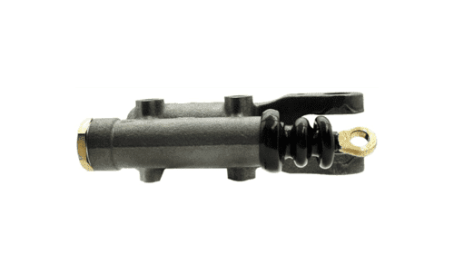 Mechanical component with black spring and fittings.