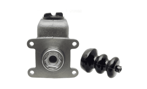 Brake master cylinder and rubber boot components.