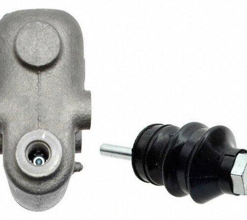 Brake part components on white background.