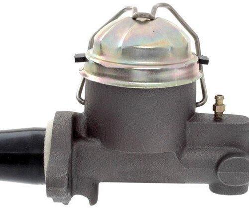 Brake master cylinder with metal cap.