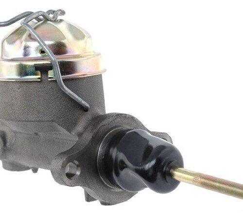 Brake master cylinder with cap and connector.