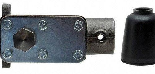 Metallic mechanical part with rubber cap.