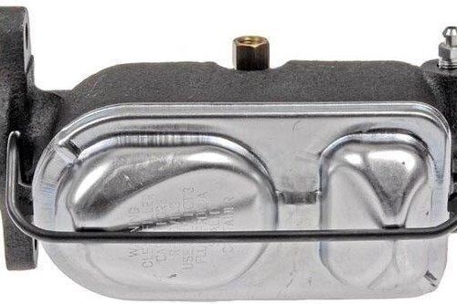 Brake master cylinder with metal housing.