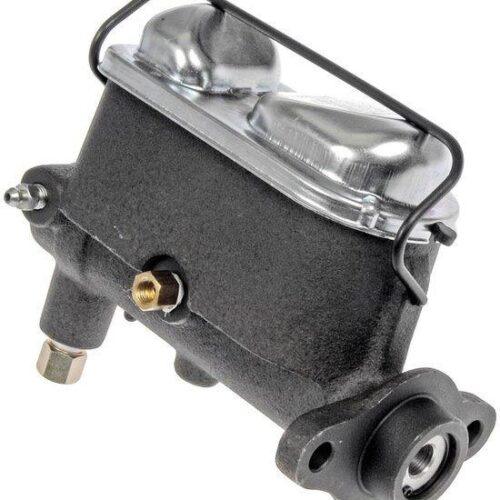 Brake master cylinder with metal cap.