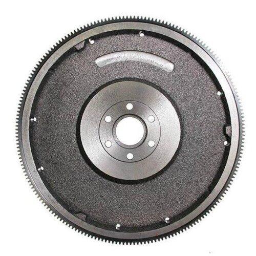 Automotive flywheel with central hub design.