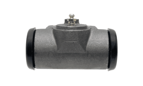 Brake cylinder with rubber seals and cap.