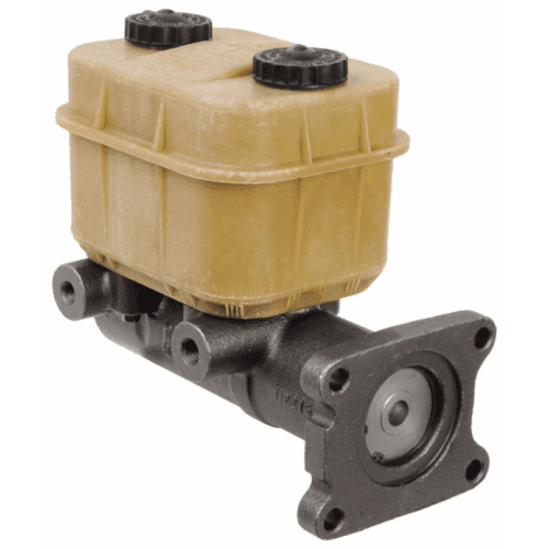 Brake fluid reservoir and master cylinder assembly.