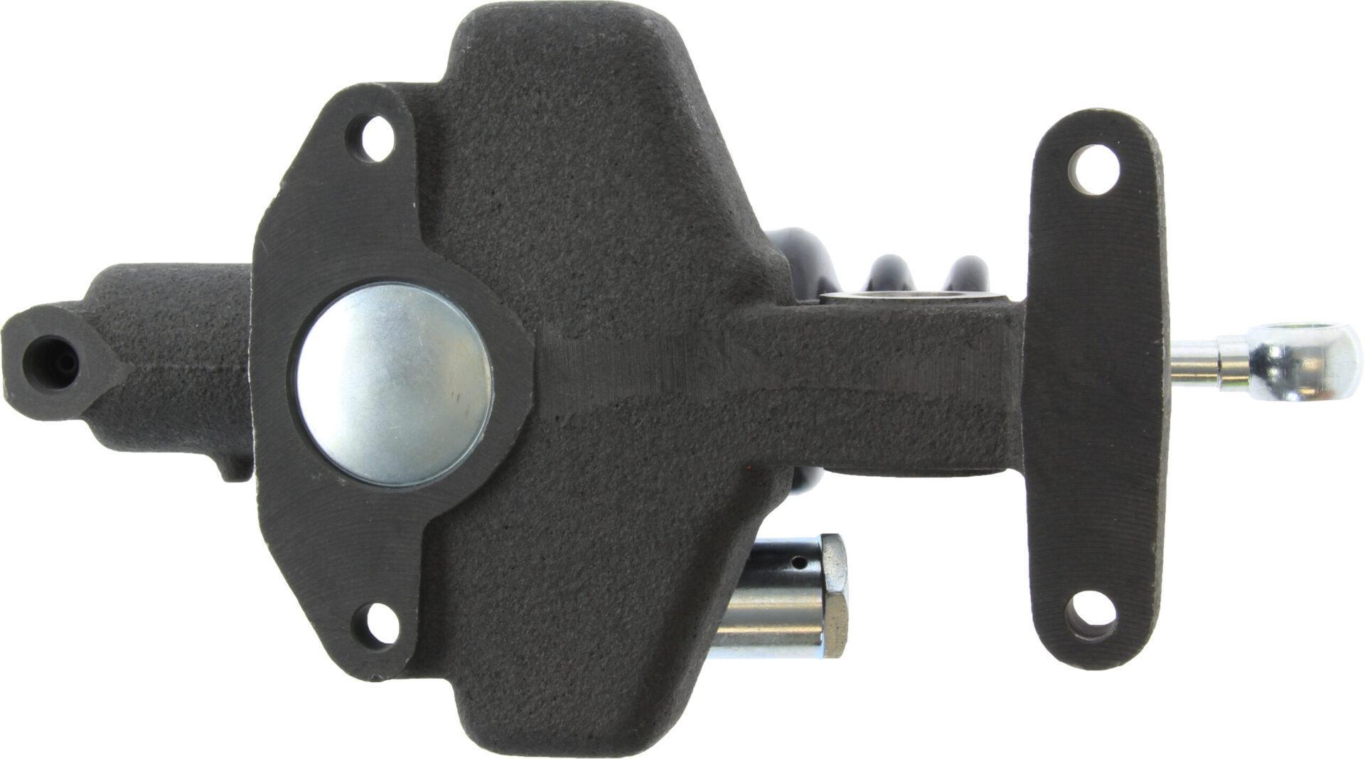 Bottom view ABC Dynamics Master Cylinder CM3934725 showing mounting flange and connections