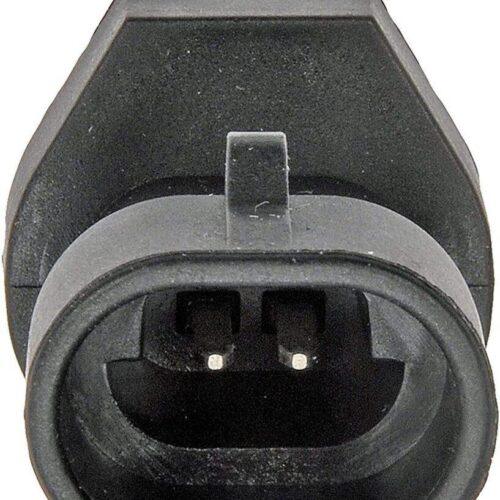 Black electrical connector with two pins.