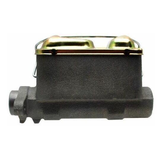 Side view of the ABC Dynamics brake master cylinder, showing the robust casting and mounting points.