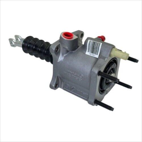 Forked flat-ended pedal rod pre-installed on Hydromax booster 0204745907 for Blue Bird Vision and Thomas Buses.