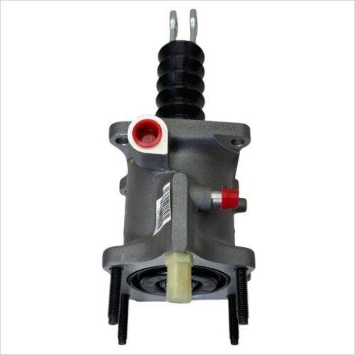 Front mounting face of Hydromax booster 2772114 showing master cylinder bolt pattern for Freightliner MT45 and MT55.