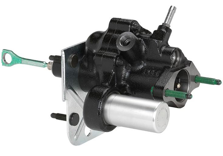 Professional Hydroboost unit showing accumulator and hydraulic ports for medium-duty fleet trucks.