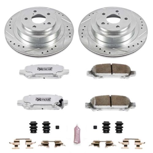 2005-2009 Subaru Legacy Rear Z26 Street Warrior Brake Kit with Drilled & Slotted Rotors and Carbon-Fiber Ceramic Pads - Premium Replacement