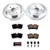 2014-2016 Ford Fiesta Rear Z23 Evolution Sport Brake Kit with Drilled & Slotted Rotors and Carbon-Fiber Ceramic Pads - Premium Replacement