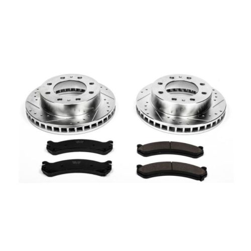 2010-2011 GMC Savana 2500 & Chevrolet Express 2500 Front Brake Upgrade Kit with Drilled & Slotted Rotors and Carbon-Fiber Ceramic Pads - Premium Replacement