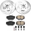1991-1992 BMW 318i, 1986-1991 BMW 325i, 1986-1987 BMW 325, 1986-1991 BMW 325es & 325iX Heavy Duty Drilled & Slotted Brake Rotor and Carbon-Fiber Ceramic Brake Pad Upgrade - Premium Replacement