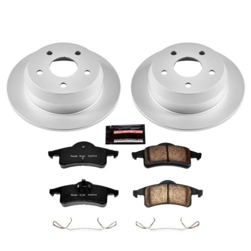 2000-2004 Jeep Grand Cherokee Rear Z17 Evolution Geomet Coated Brake Rotor and Ceramic Pad Assembly - Premium Replacement