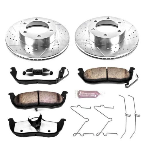2000-2002 Toyota Tundra & Sequoia Heavy-Duty Brake Upgrade Kit with Drilled & Slotted Rotors and Carbon-Fiber Ceramic Pads - Premium Replacement