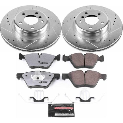 2011-2016 BMW 528i Front Brake Upgrade Kit with Drilled & Slotted Rotors and Carbon-Fiber Ceramic Pads - Premium Replacement