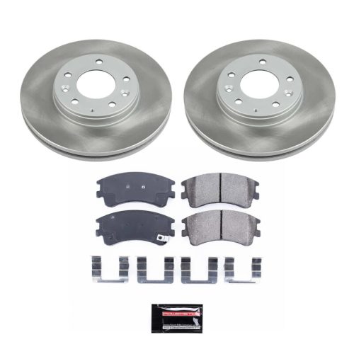 2003-2005 Mazda 6 Front Semi-Coated Rotor Brake Kit with Ceramic Pads - Premium Replacement