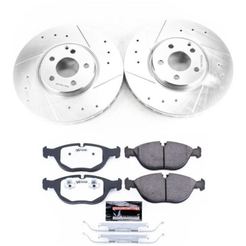 2004-2005 Mercedes-Benz E500 Front Z26 Street Warrior Brake Rotor and Carbon-Fiber Ceramic Brake Pad Assembly - Premium Replacement