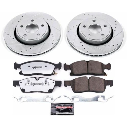 2017-2018 Jeep Grand Cherokee Front Z36 Truck & Tow Brake Kit - Heavy-Duty Drilled & Slotted Rotor and Carbon-Fiber Ceramic Brake Pads - Premium Replacement