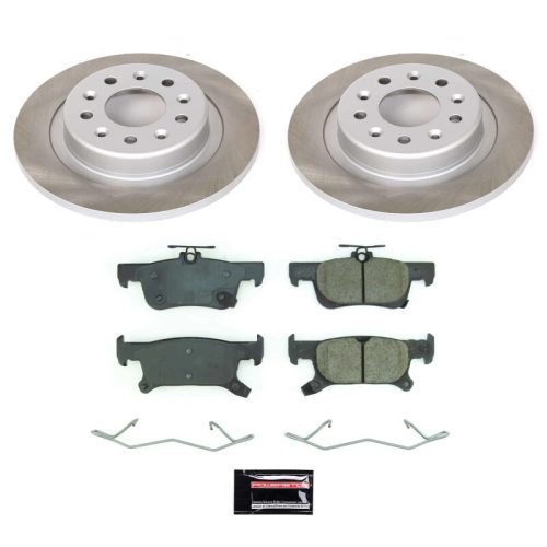 2017-2018 Buick Envision Rear Semi-Coated Rotor Brake Kit with Ceramic Brake Pads - Premium Replacement