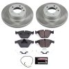 2008-2010 BMW 328i xDrive Front Semi-Coated Rotor Assembly with Ceramic Brake Pads - Premium Replacement