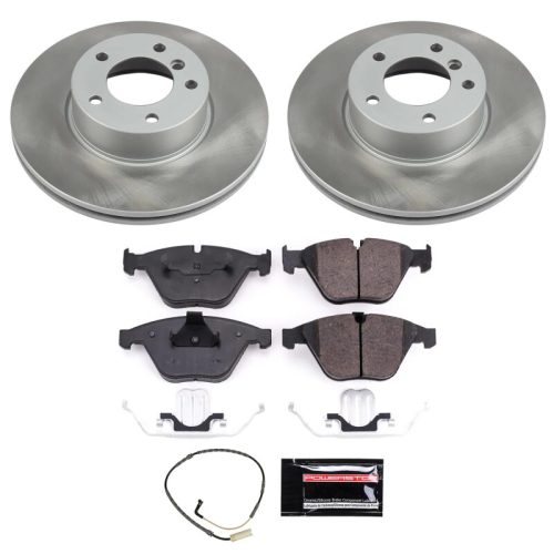 2008-2010 BMW 328i xDrive Front Semi-Coated Rotor Assembly with Ceramic Brake Pads - Premium Replacement