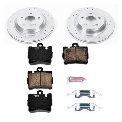 2000-2003 Mercedes-Benz S430, CL500 Rear Z23 Evolution Sport Brake Kit - Heavy-Duty Slotted and Drilled Rotor Upgrade with Carbon-Fiber Ceramic Pads - Premium Replacement