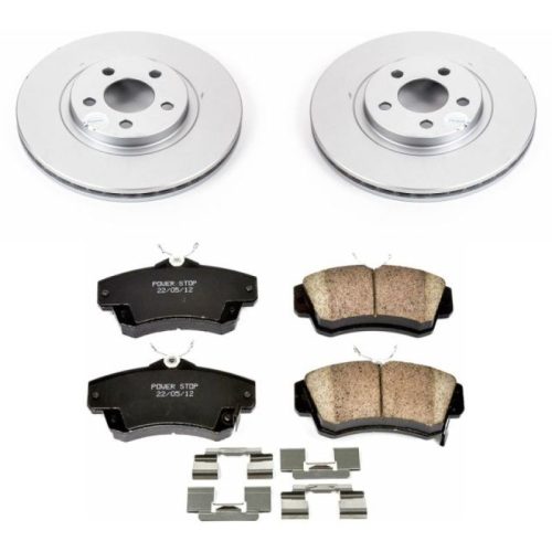 2010-2009 Chrysler PT Cruiser Front Power Stop Z17 Evolution Geomet Coated Brake Rotor and Ceramic Pad Assembly - Premium Replacement
