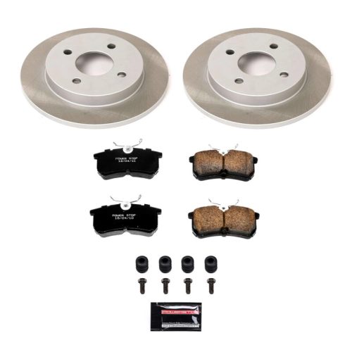 2014-2016 Ford Fiesta, 2002-2003 Ford Focus Rear Semi-Coated Rotor Brake Assembly - Premium Replacement