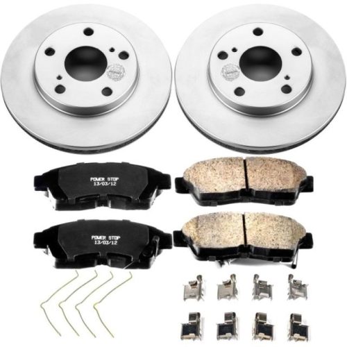 1992-1994 Toyota Camry Front Z17 Evolution Geomet Coated Brake Rotor & Ceramic Pad Assembly - Premium Replacement