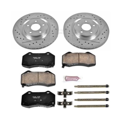2008-2010 Chevrolet Cobalt & 2009-2010 Chevrolet HHR Front Z23 Evolution Sport Brake Upgrade Kit - Premium Heavy-Duty Drilled and Slotted Rotors with Carbon-Fiber Ceramic Pads