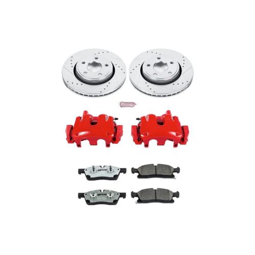 2011-2014 Jeep Grand Cherokee Front Z26 Street Warrior Brake Upgrade Kit with Drilled & Slotted Rotors - Premium Replacement
