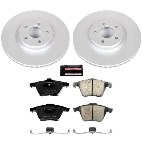 2004-2011 Volvo S40, V50 Front Z23 Evolution Sport Coated Brake Rotor and Ceramic Pad Assembly - Premium Replacement