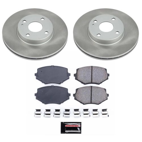 2005-2000 Mazda Miata Front Semi-Coated Rotor Brake Kit with Ceramic Pads - Premium Replacement