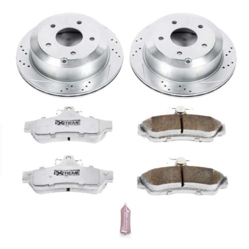 2005-2006 Pontiac GTO Rear Z26 Street Warrior Brake Upgrade Kit with Drilled & Slotted Rotors and Carbon-Fiber Ceramic Pads - Premium Replacement
