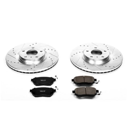 2006-2008 Nissan Murano & Maxima Front Z23 Evolution Sport Brake Assembly - Heavy-Duty Drilled & Slotted Rotor Upgrade
