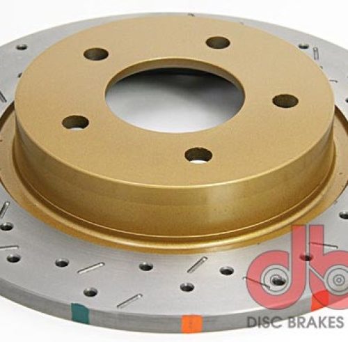 DBA 4000 Series XS Rotor for Mazda 3 and MazdaSpeed3 Rear Drilled and Slotted Replacement - Heavy-Duty Performance
